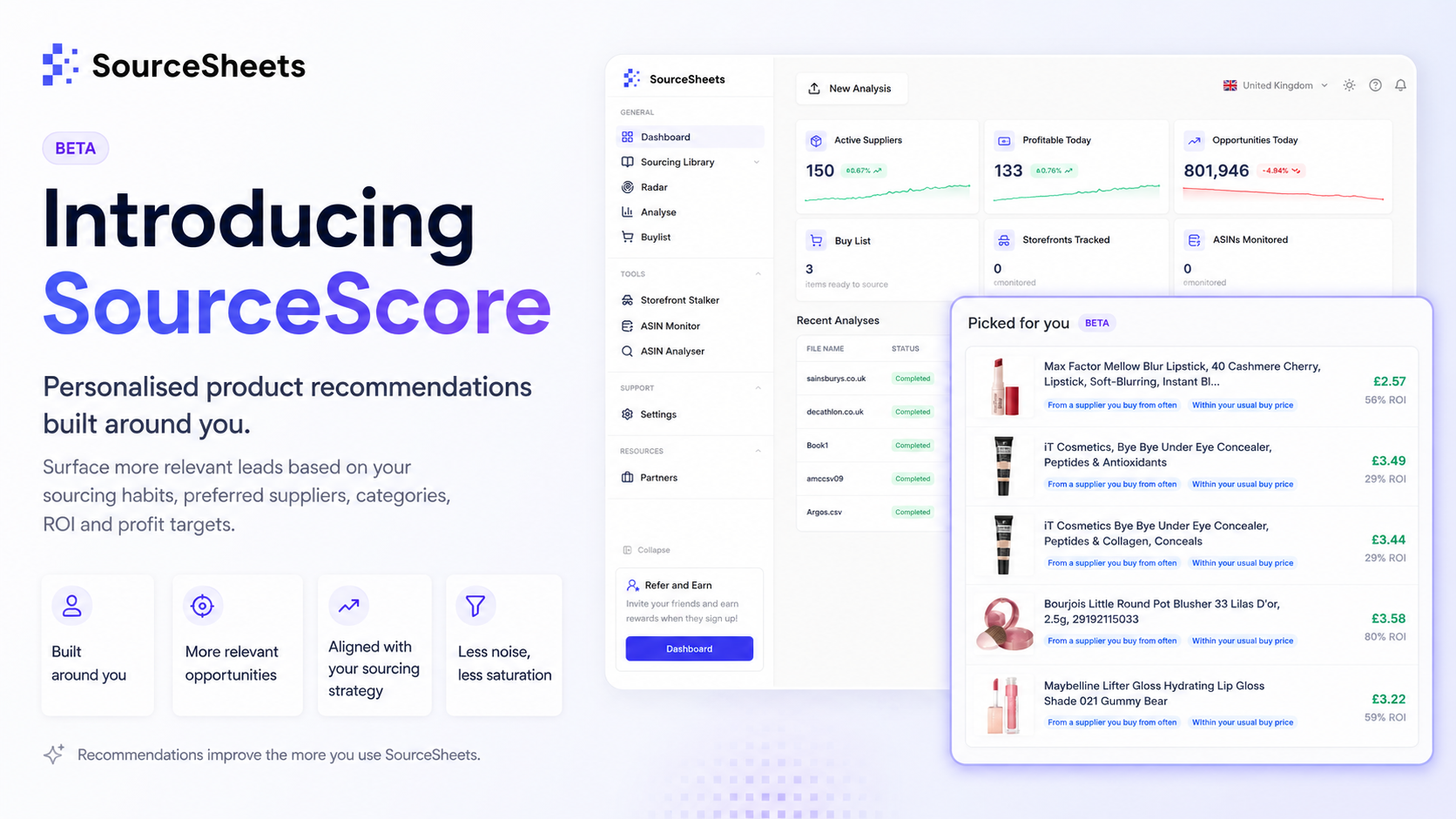Introducing SourceScore: Personalised Product Recommendations for Amazon Sellers